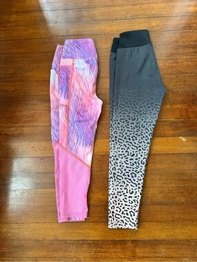 Kids Pink & Gray Active Leggings - Pack of 2